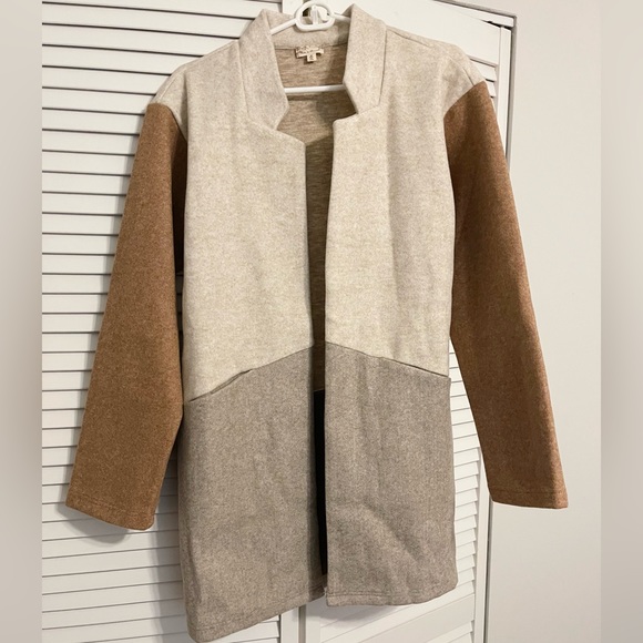 Whitmore Open Front Color block Coat - Picture 1 of 5